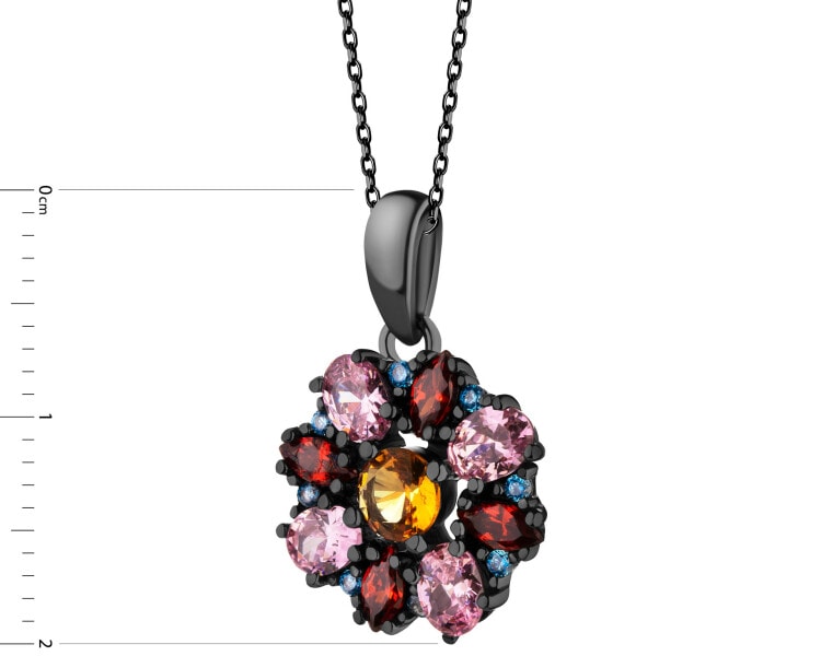925 Black Rhodium Pendant with Cubic Zirconia