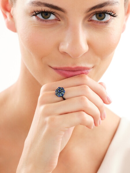 925 Black Rhodium Ring with Cubic Zirconia