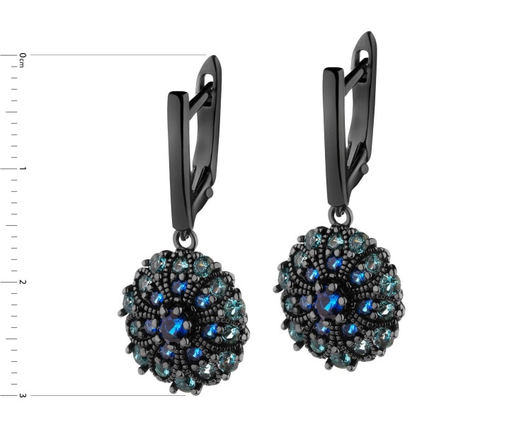 925 Black Rhodium Dangling Earring with Cubic Zirconia