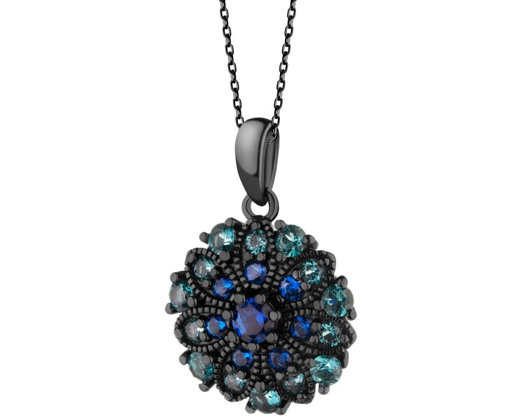 925 Black Rhodium Pendant with Cubic Zirconia