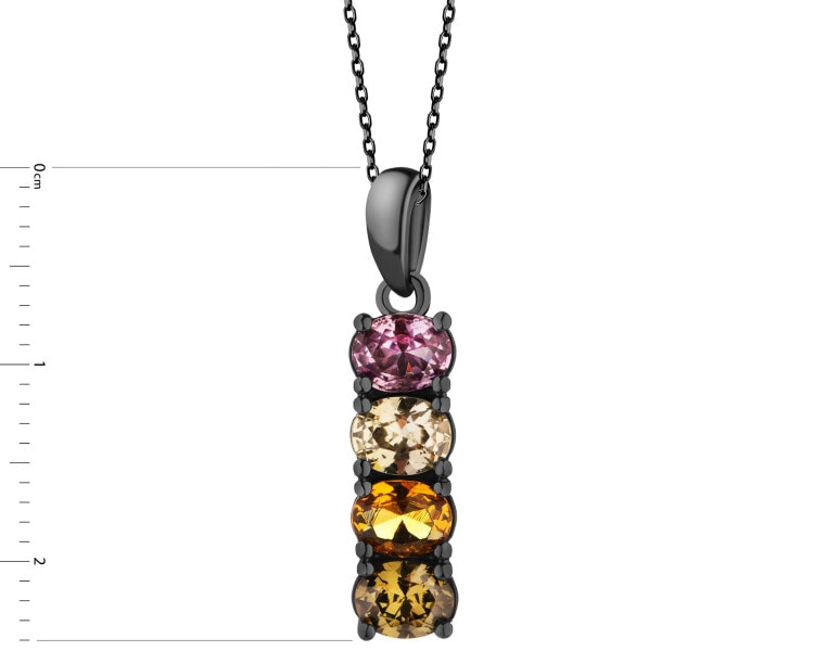 925 Black Rhodium Pendant with Cubic Zirconia