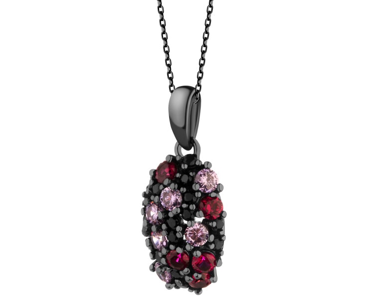 925 Black Rhodium Pendant with Cubic Zirconia