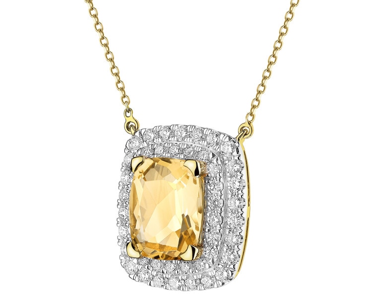 14 K Rhodium-Plated Yellow Gold Necklace - fineness 14 K