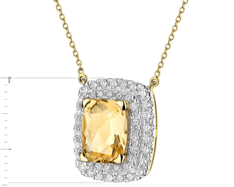 14 K Rhodium-Plated Yellow Gold Necklace - fineness 14 K