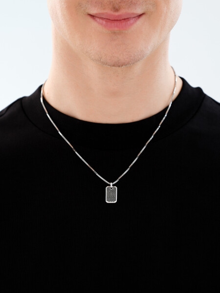 Rhodium Plated Silver Necklace with Cubic Zirconia