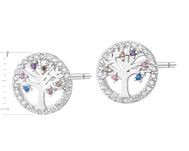 Rhodium Plated Silver Earrings with Cubic Zirconia