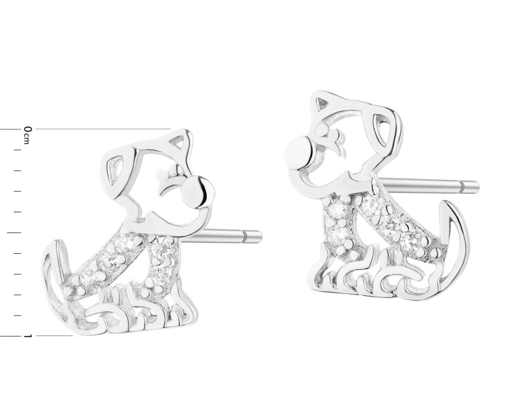 Rhodium Plated Silver Earrings with Cubic Zirconia