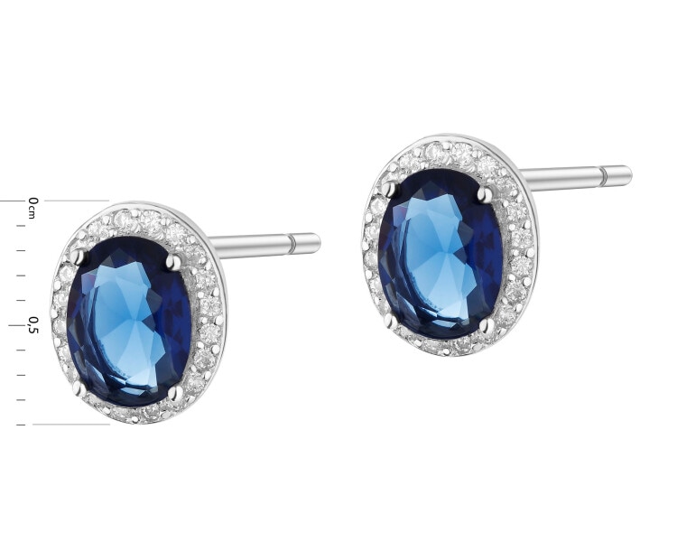 Rhodium Plated Silver Earrings with Cubic Zirconia
