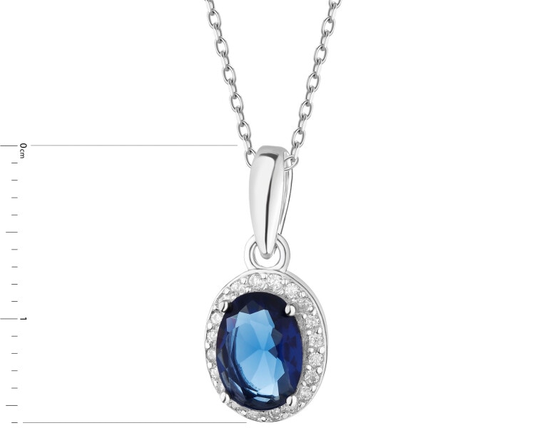 Rhodium Plated Silver Pendant with Cubic Zirconia