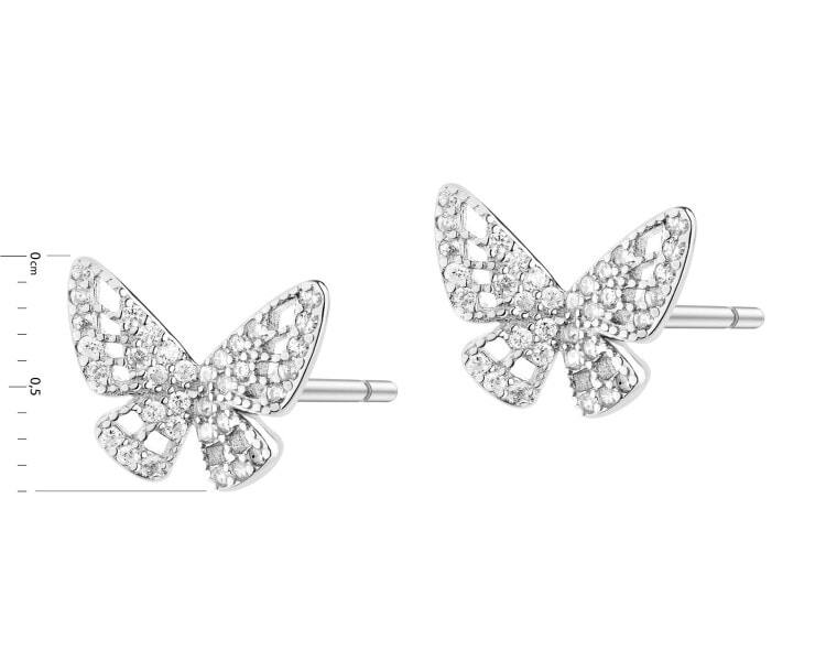 Rhodium Plated Silver Earrings with Cubic Zirconia