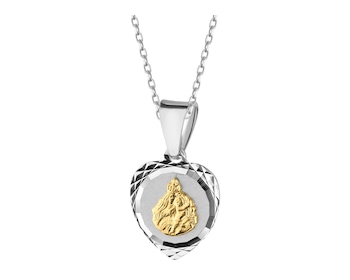 Rhodium-Plated Silver, Gold-Plated Silver Pendant
