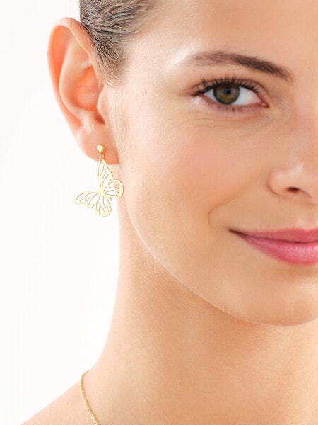 Gold-Plated Silver Dangling Earring