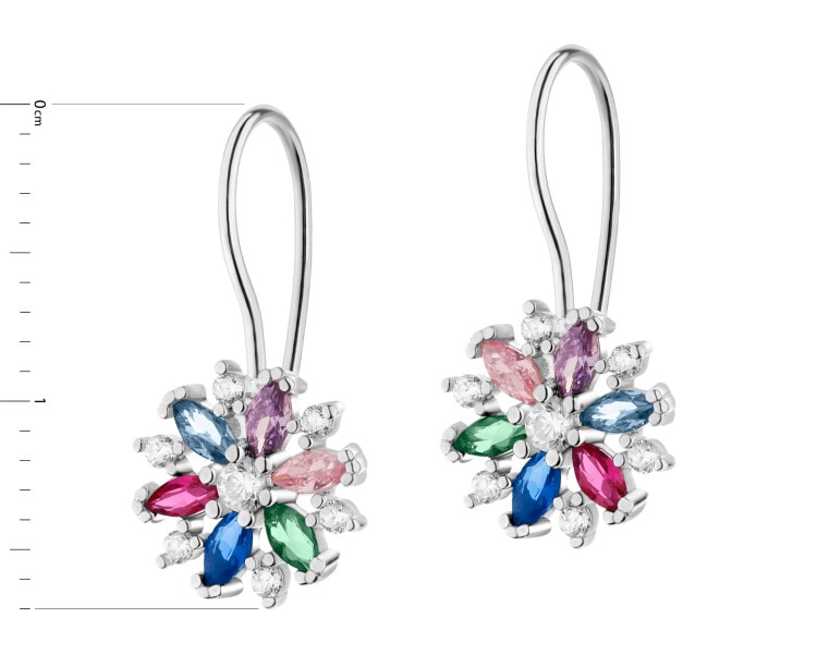 Rhodium Plated Silver Earrings with Cubic Zirconia