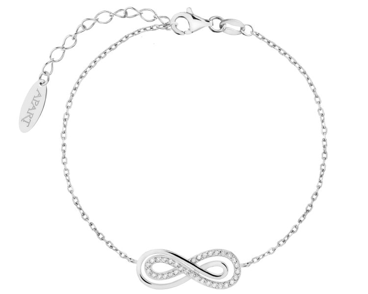 Rhodium Plated Silver Bracelet with Cubic Zirconia