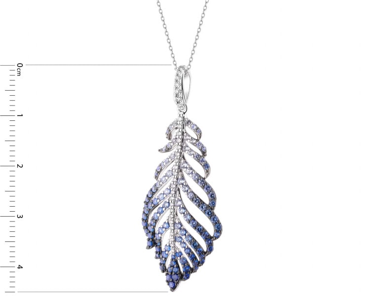 750 Rhodium And Ruthenium Plated White Gold Pendant - fineness 750