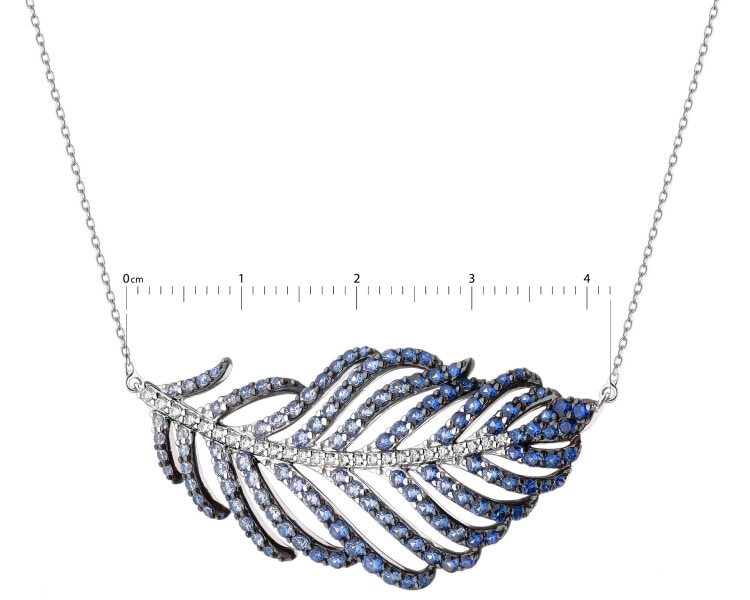 750 Rhodium And Ruthenium Plated White Gold Necklace - fineness 750