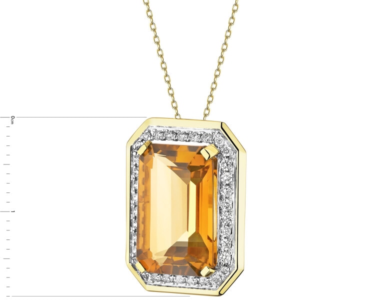 14 K Rhodium-Plated Yellow Gold Pendant - fineness 14 K