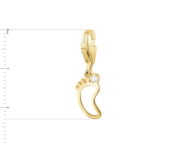 8 K Yellow Gold Pendant with Cubic Zirconia