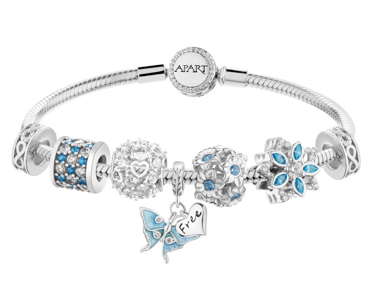 Bransoleta beads zestaw - motyl, kwiaty, serca, nieskończoność