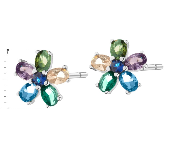 Rhodium Plated Silver Earrings with Cubic Zirconia