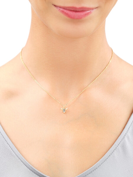 Gold-Plated Brass Necklace with Cubic Zirconia