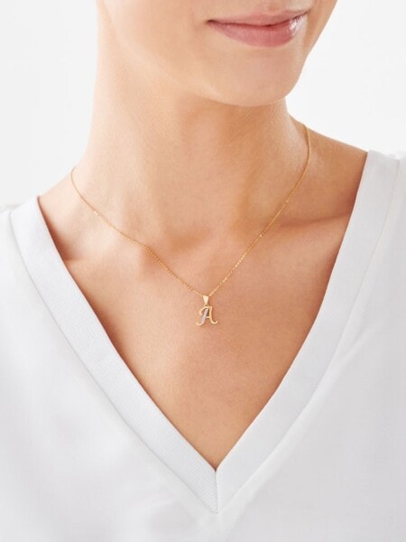 Přívěsek ze žlutého zlata s diamantem - písmeno A - 0,003 ct - ryzost 585