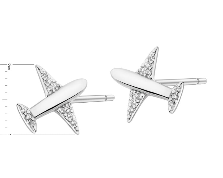 Rhodium Plated Silver Earrings with Cubic Zirconia