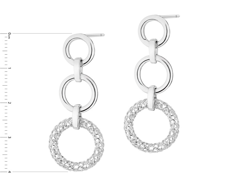 Rhodium Plated Silver Dangling Earring