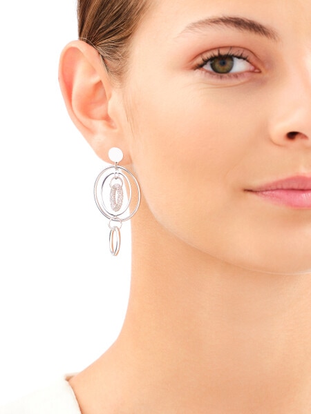 Rhodium Plated Silver Dangling Earring