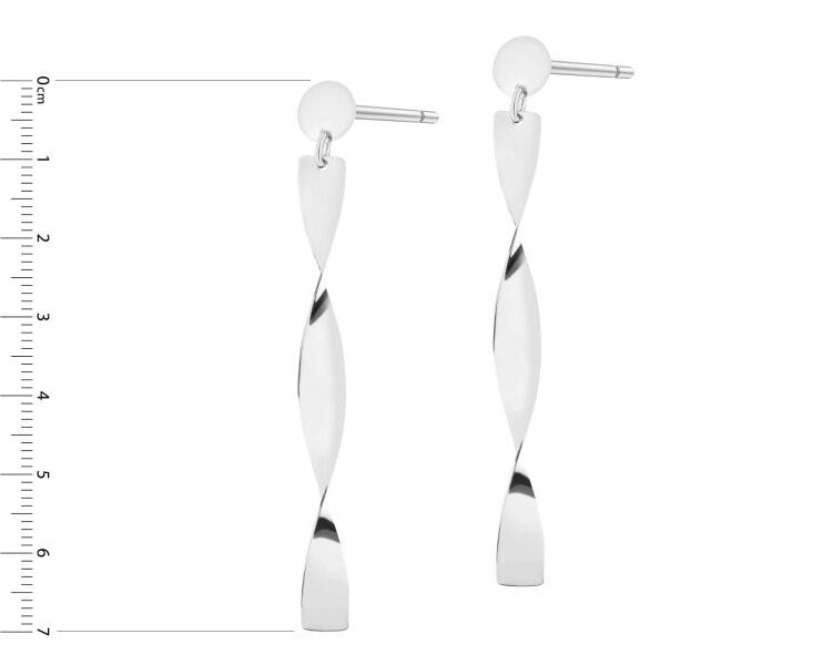 Rhodium Plated Silver Dangling Earring