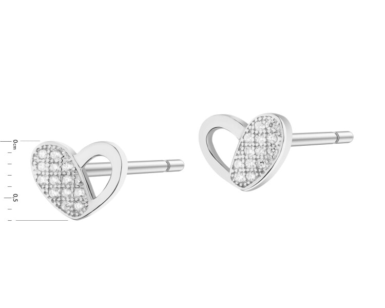 Rhodium Plated Silver Earrings with Cubic Zirconia