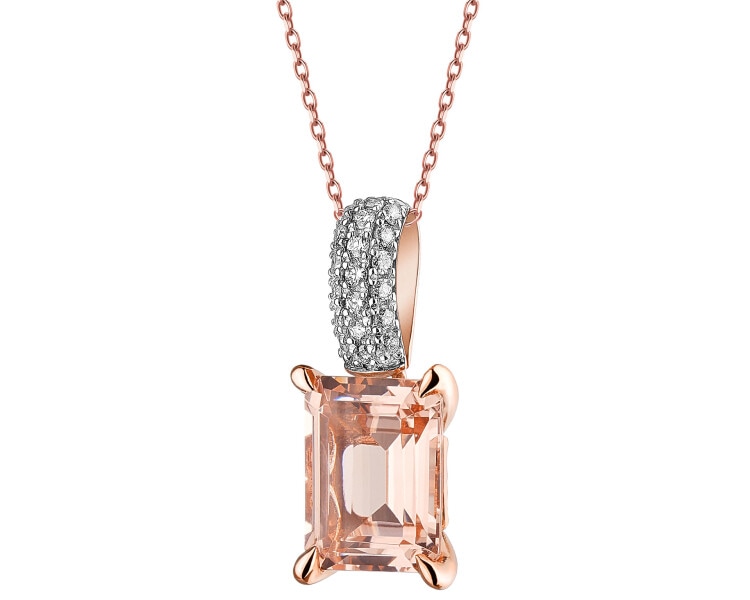 14 K Rhodium Plated Rose Gold Pendant  - fineness 14 K