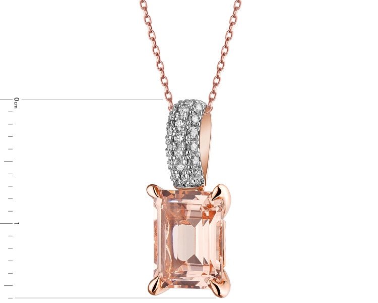 14 K Rhodium Plated Rose Gold Pendant - fineness 14 K