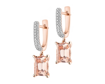  Rhodium Plated Rose Gold Dangling Earring  - fineness 