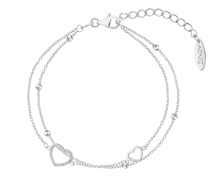 Rhodium Plated Silver Bracelet with Cubic Zirconia