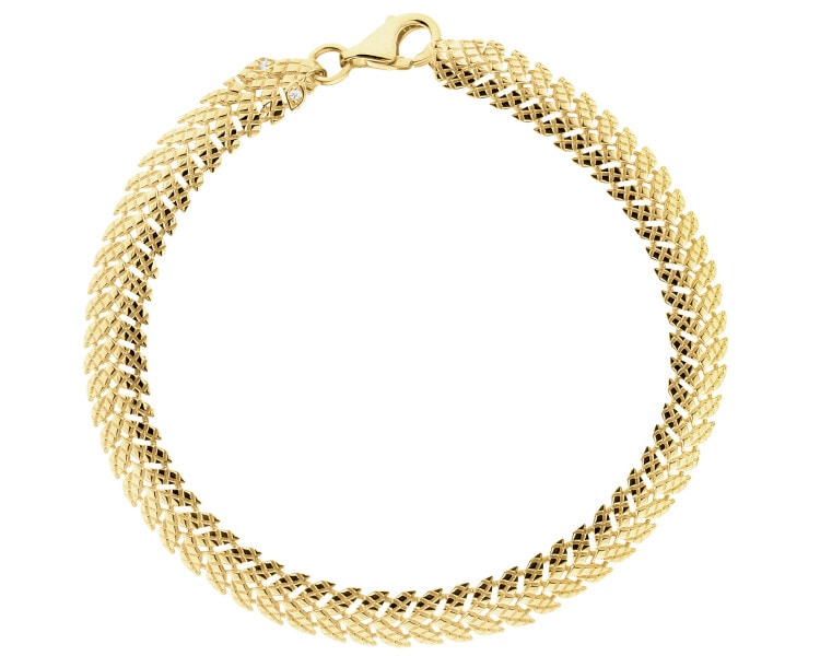 14 K Yellow Gold Bracelet with Cubic Zirconia