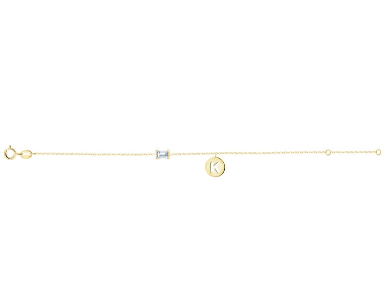 9 K Yellow Gold Bracelet with Synthetic Topaz