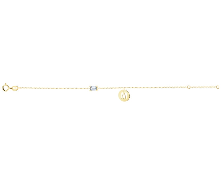 9 K Yellow Gold Bracelet with Synthetic Topaz