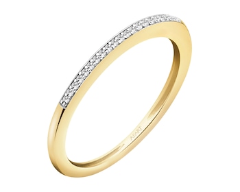 Zlatý prsten s diamanty a rubínem 0,03 ct - ryzost 585