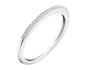 Prsten z bílého zlata s diamanty 0,03 ct - ryzost 585