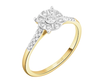 Zlatý prsten z brilianty 0,21 ct - ryzost 585