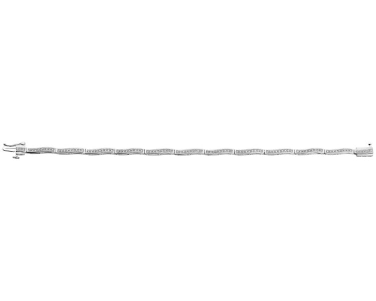 18 K Rhodium-Plated White Gold Bracelet with Diamonds - 0,30 ct - fineness 18 K