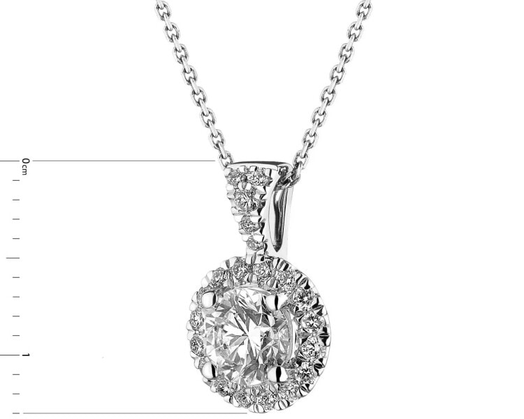 18 K Rhodium-Plated White Gold Pendant - 0,64 ct - fineness 18 K