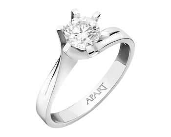 White gold ring with brilliant 0,70 ct - fineness 18 K