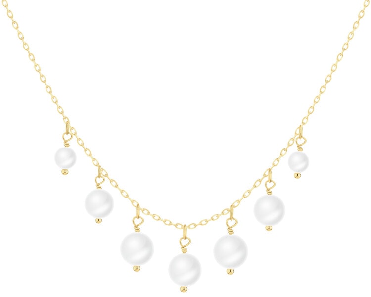 Gold-Plated Silver Necklace with Pearl