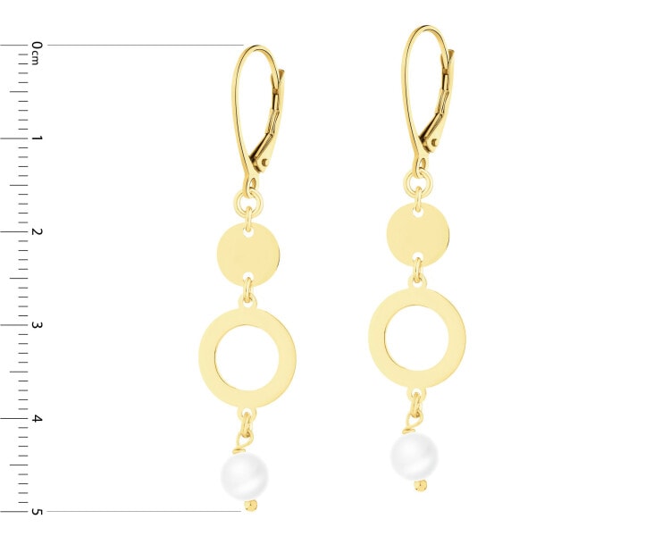 Gold-Plated Silver Dangling Earring with Pearl