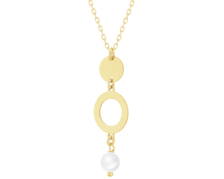 Gold-Plated Silver Necklace with Pearl