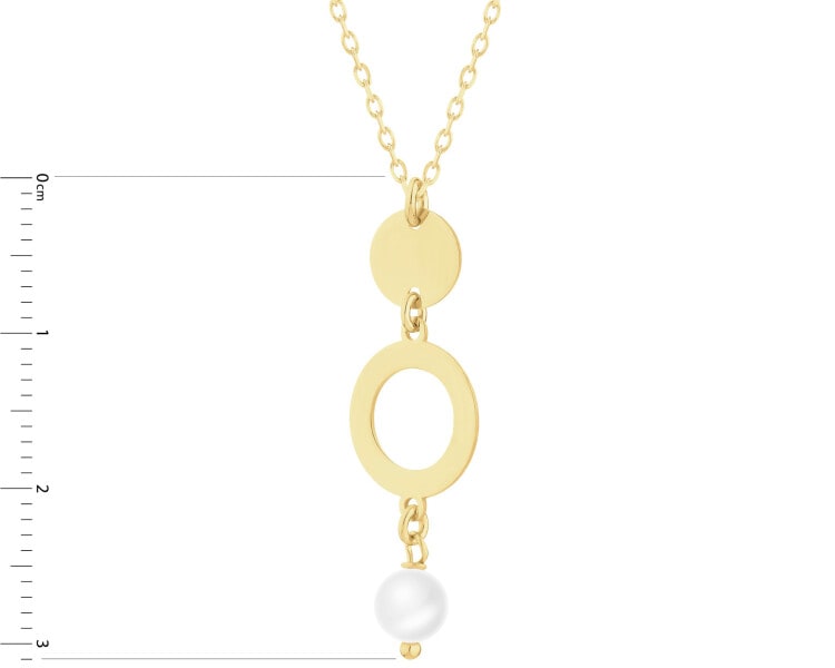 Gold-Plated Silver Necklace with Pearl