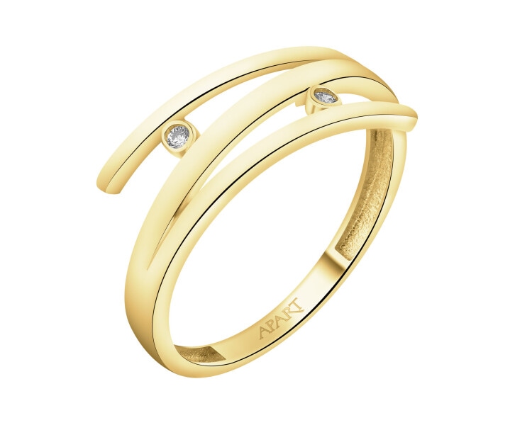 8 K Yellow Gold Ring with Cubic Zirconia