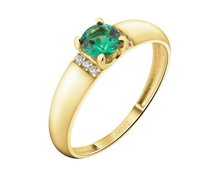 14 K Yellow Gold Ring with Cubic Zirconia